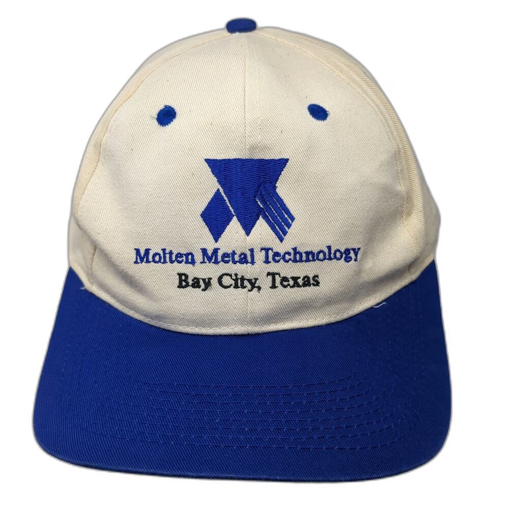 Kati Snapback Hat White Blue One Size Molten Metal Technology Bay City Texas 97